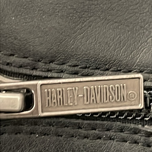 HARLEY DAVIDSON Black Leather Mid-Calf Biker Boot Size 7.5 Strap Buckle 2" Heel - Picture 7 of 15